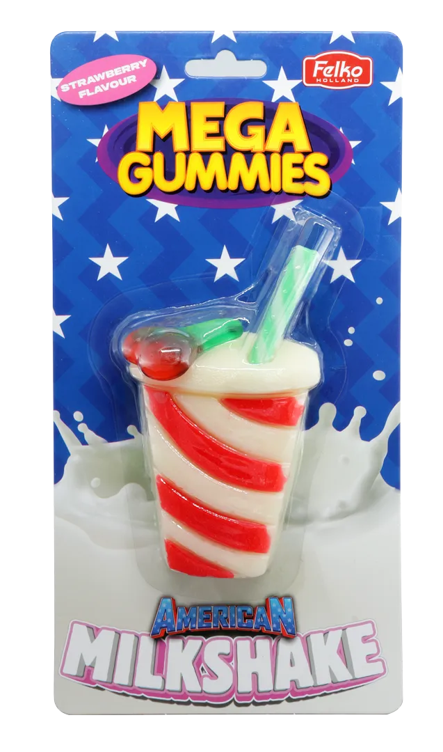 Mega Gummies American Milkshake Strawberry Flavour