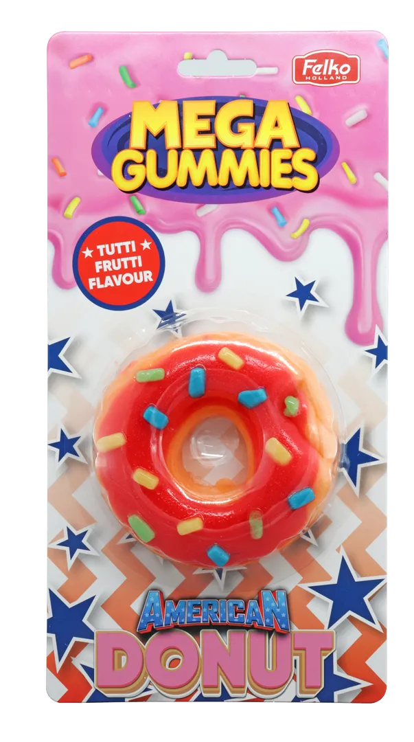 Mega Gummies American Donut Tutti Frutti Flavour