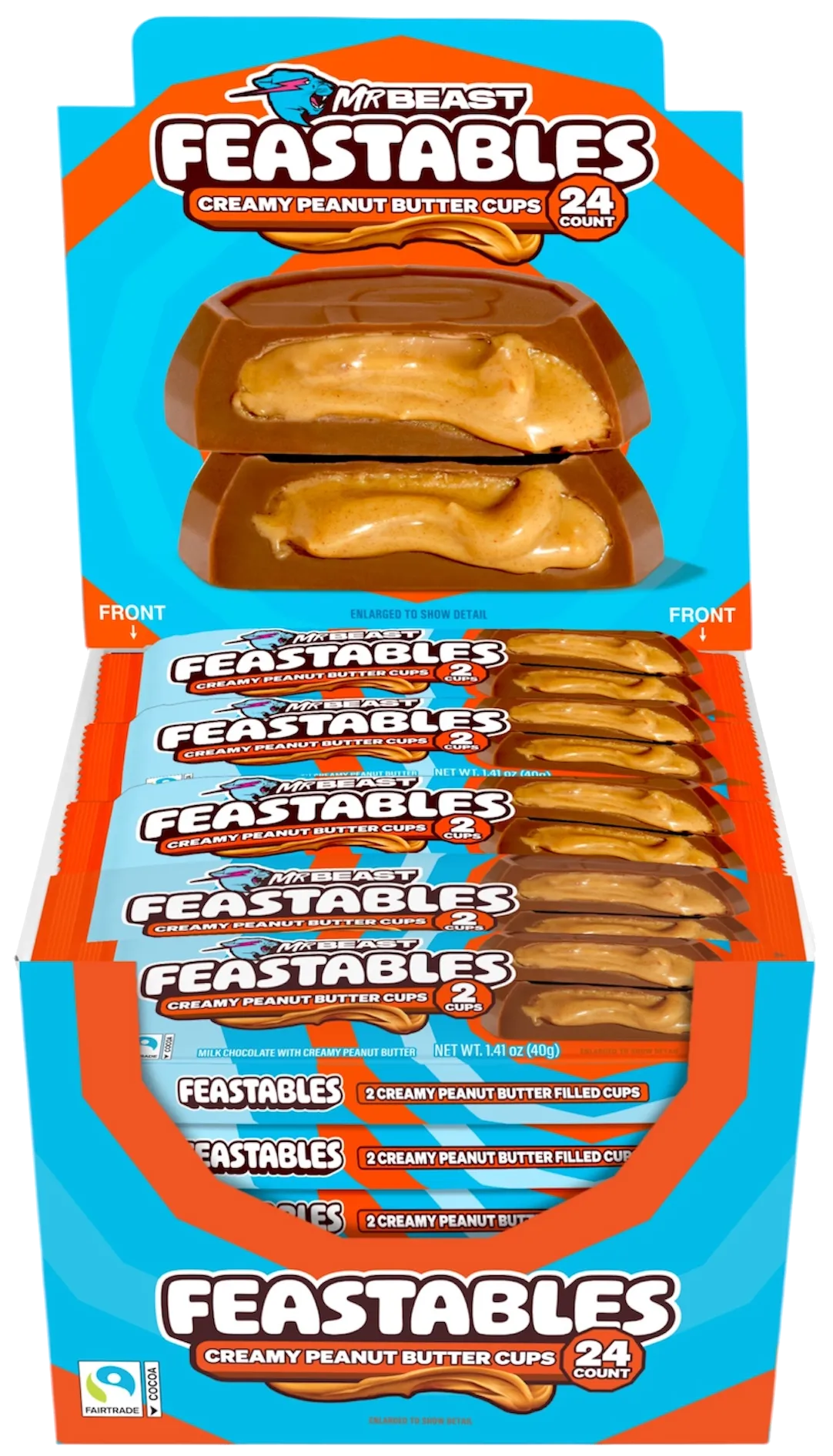 24er PACK MrBeast Feastables Cups Peanut Butter